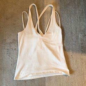 NWT: Maeve Strappy V-Neck Cream Top